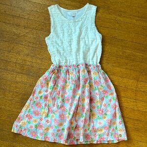 435 Matilda Jane size 13 lace top flower skirt fully lined dress, great cond